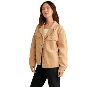 Roark Passport Jacket Womens Small‎ Tan Canvas Utility Shacket Lightweight Layer